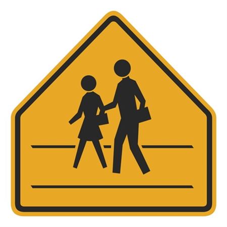 Pedestrians Crosswalk Pentagon Shape Sign 30" x 30"